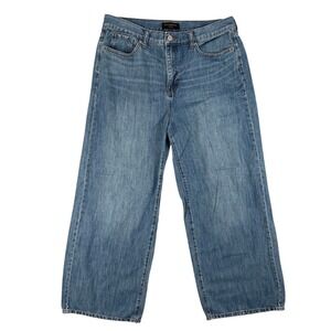 Banana Republic Jeans Womens 32 Blue High Rise Wide Leg Denim Authentic Washwell